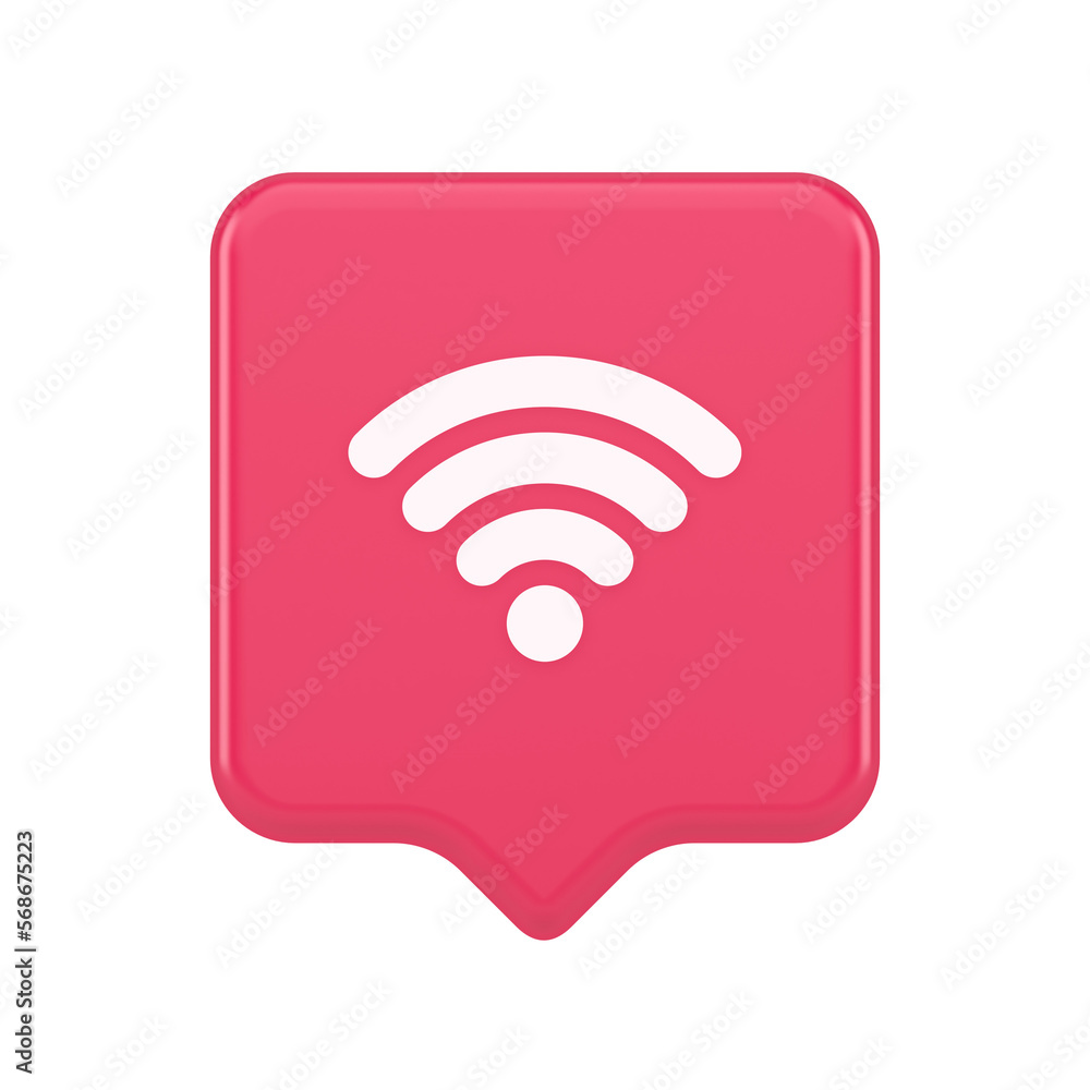 Poster wi fi internet connection button high speed wireless cyberspace digital network 3d speech bubble ico