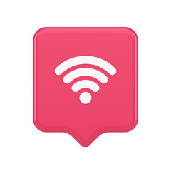 Wi fi internet connection button high speed wireless cyberspace digital network 3d speech bubble icon