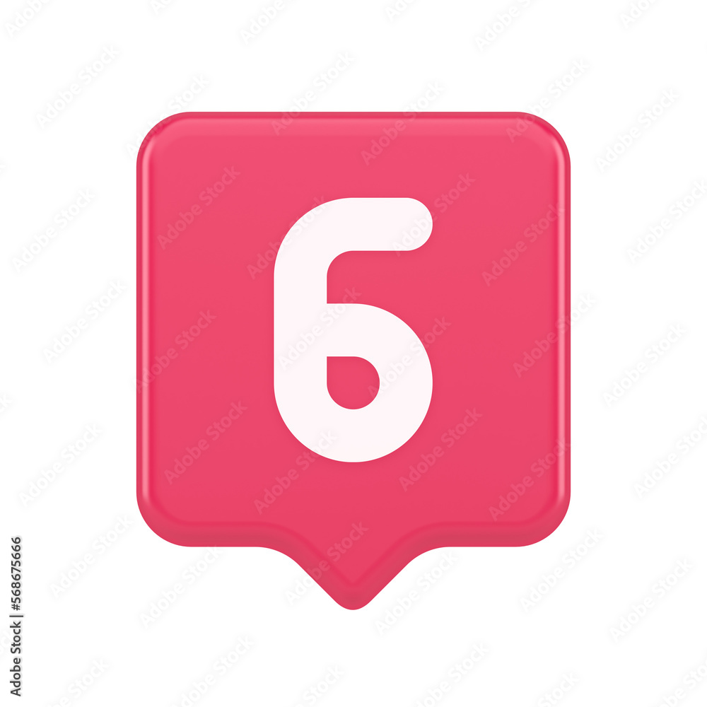 Poster six pink button number calculator finance counting user interface keyboard panel 3d speech bubble ic