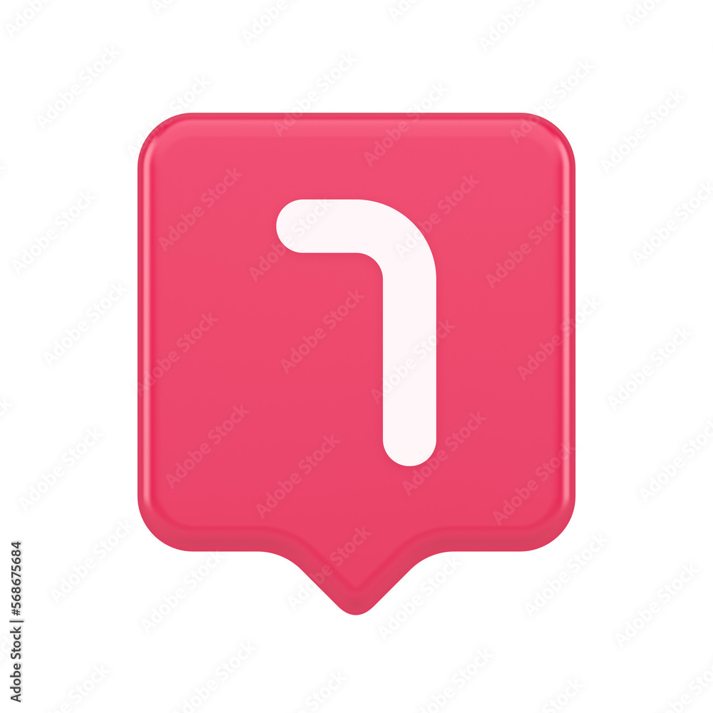 Poster seven number pink button accounting financial service web application panel 3d speech bubble icon