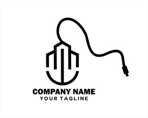 computer mouse logo simple technology symbol