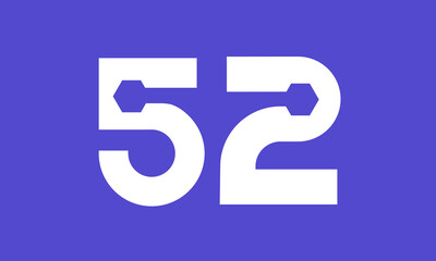 Number Blue Tech Modern Hexagon Logo