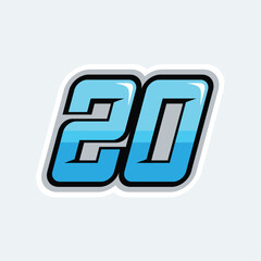 20 number racing design vector