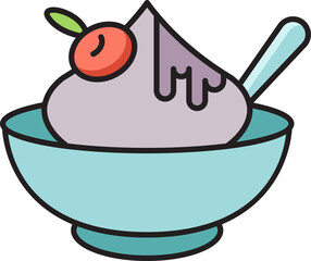 Bingsu Bowl Illustration
