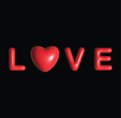 Love on black background vector