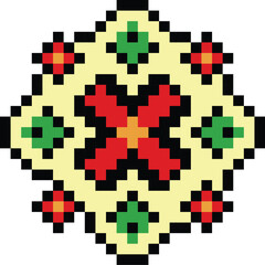 Floral design pixel art vector