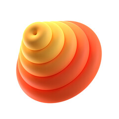 Cone 3D abstract shape with gradient color texture