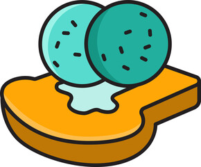 Ice Cream with Bread Illustration
