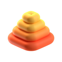 Pyramid 3D abstract shape with gradient color texture