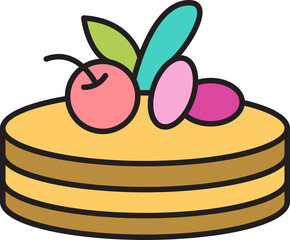 Pudding Cake Illustration
