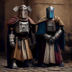 Robots as medieval knights, generative ai