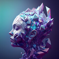 Crystal head concept, generative ai