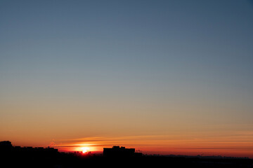 sunset over city, beautiful landscape