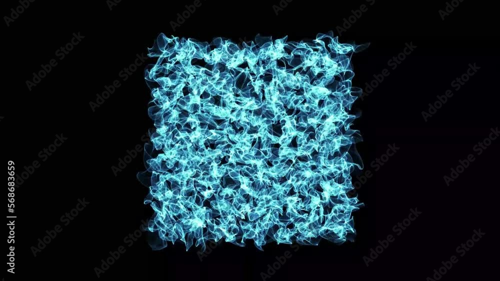 Poster 3d rendering abstract blue fractal light background 60 fps.