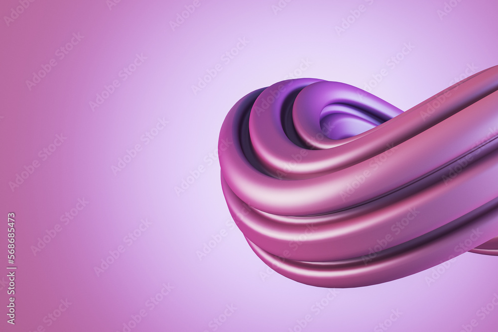 Poster abstract purple swirl on light background with mock up place for your advertisement. flow liquid lin