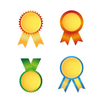 Ribbon Medal Certificate Collection For Templates Design Elements