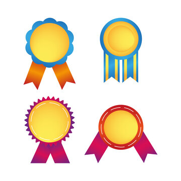 Ribbon Medal Certificate Collection For Templates Design Elements