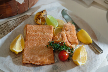 grilled salmon steak