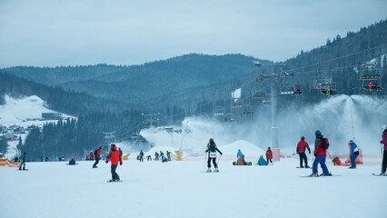 WInter ski resort snow mountains landscape