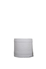 Rolled paper towels on table, top view, Isolate.
