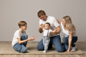 happy family with children