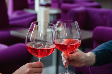 two glasses of wine