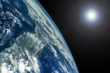 Earth's atmosphere from space. Elements of this image furnished by NASA