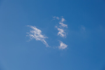 blue sky with one white small cloud natural background