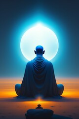 buddha meditating generated by ai ( artificial intelligence )