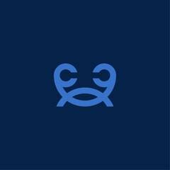 crab simple logo for symbol or icon