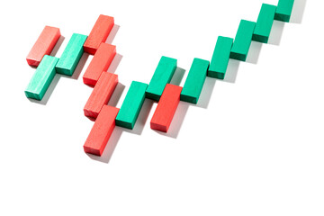 Fototapeta premium Japanese candles on a white background. exchange candles, financial chart, stock market
