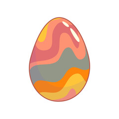 Retro cartoon easter eggs in trendy retro style. Eggs with wave and star, flower. Cartoon vector illustration