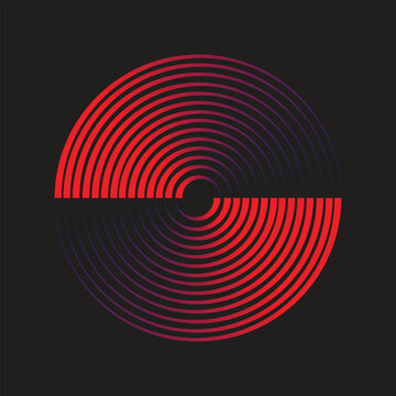 Music disc logo for a recording studio. Vinyl record poster. Cover for the music album. Vector.
