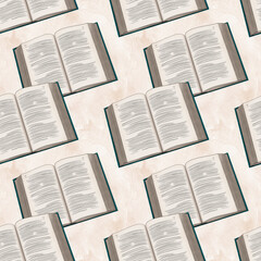 Obraz premium I Love Books Isolated Hand Drawn Illustration Pattern