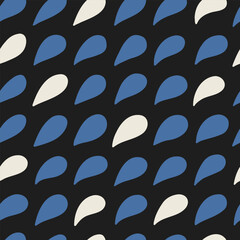 Seamless drops pattern. Abstract background with hand drawn doodle shapes.