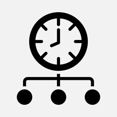 Time management icon in solid style, use for website mobile app presentation