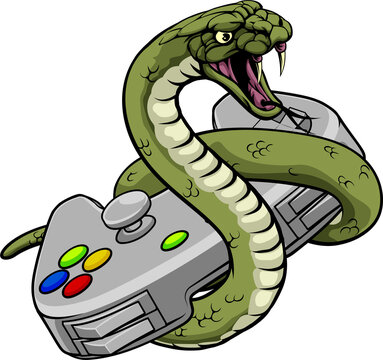 Snake Gamer Video Game Animal Sports Team Mascot