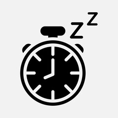 Time to sleep icon in solid style, use for website mobile app presentation