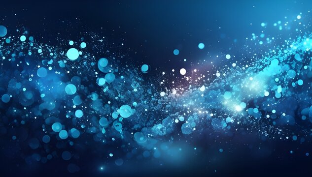 Abstract bright glitter blue background. Generative Ai © Queen_Ai