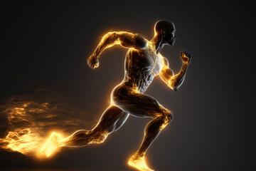 Fototapeta na wymiar 3d illustration of the inner energy of a running man