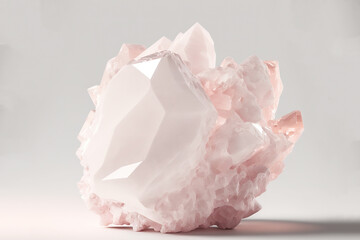 Rose quartz mineral. Generative AI