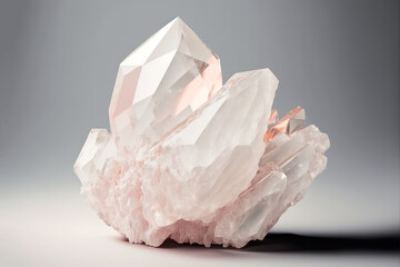 Rose quartz mineral. Generative AI
