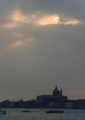 Obraz premium detail of the Redentore chuch and lagoon in Venice, Italy 