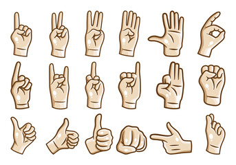 Collection of Hand Gestures Design Vectors