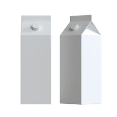 Milk box, Carton box mockup on transparent background, PNG file