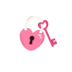 lock with heart and padlock Valentine's Day illustration design