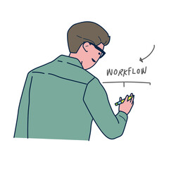 Character office worker team brainstorm element