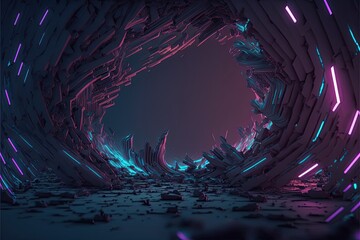 3d illustration of an abstract futuristic warp background