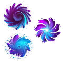 Fototapeta na wymiar vector set illustration in cartoon style of magic swirl