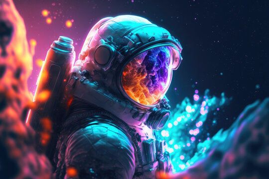 3d illustration of an astronaut made of crystals